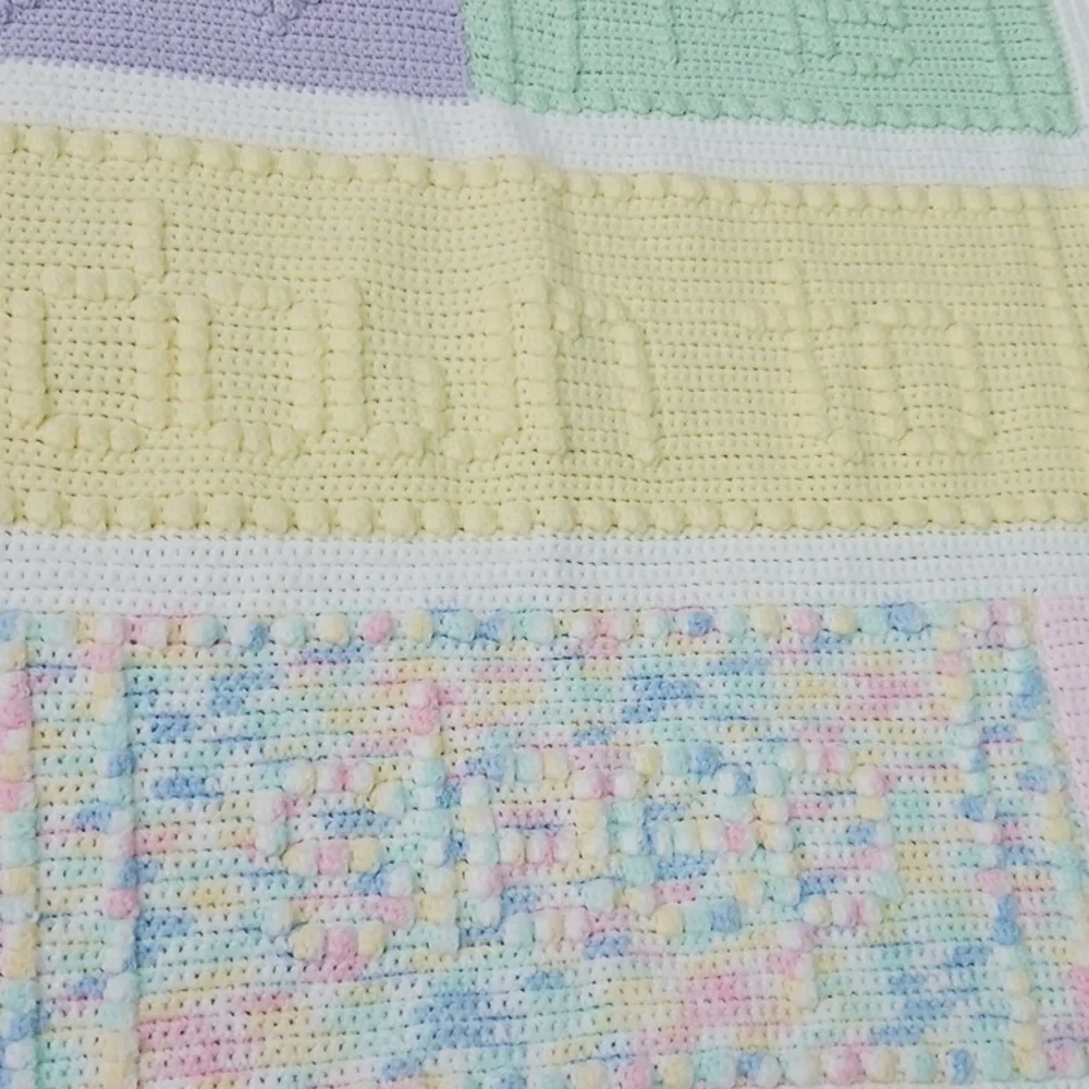 Now I Lay Me Baby blanket shower gift handcrafted heirloom unisex Pastel